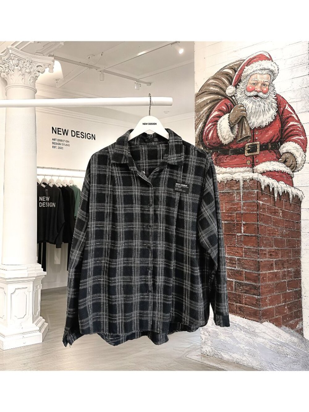 DAZY Women’s Medium Black Gray Plaid Flannel Button Down Shirt